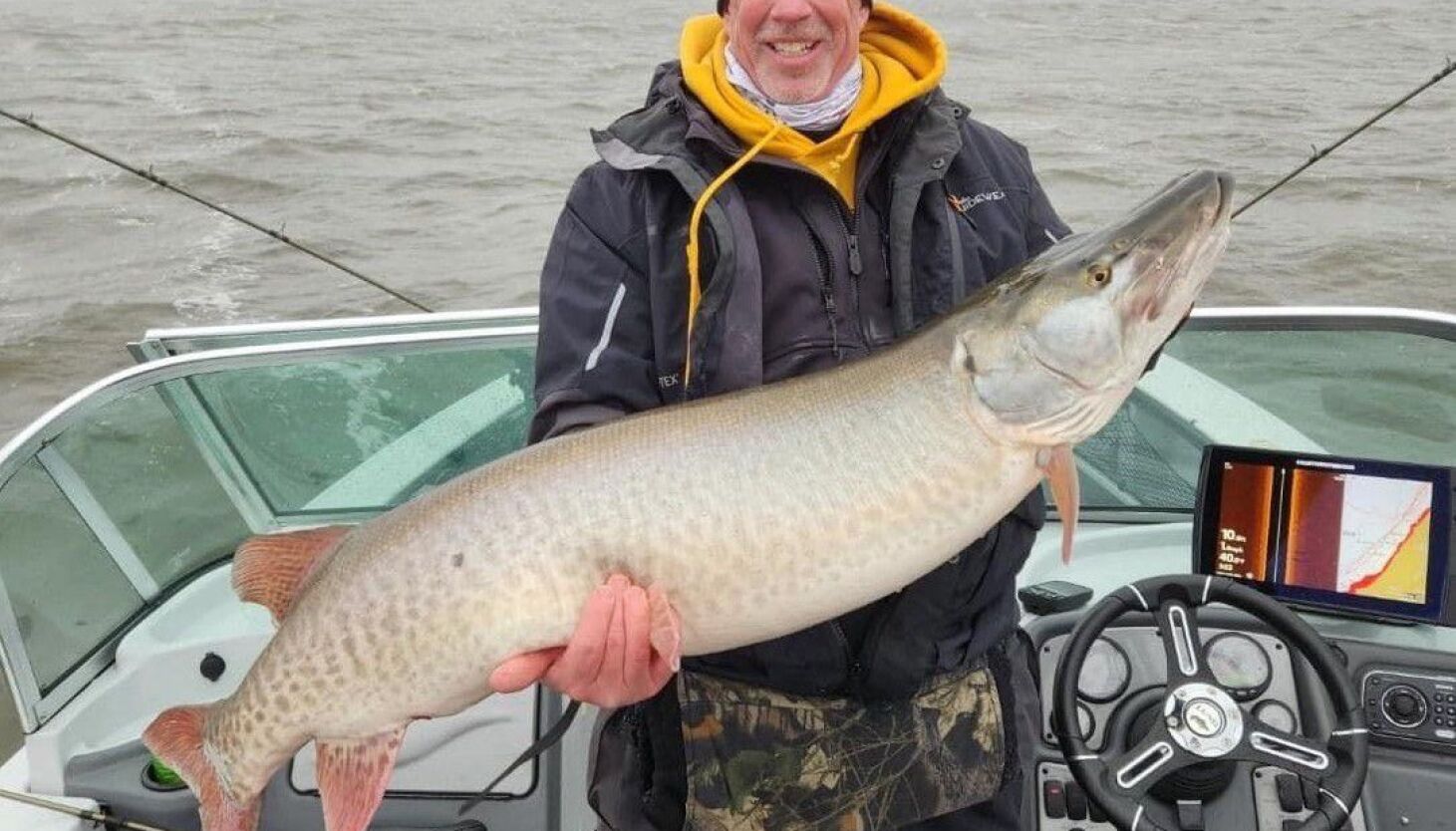 The enormous muskie, caught fishing in a walleye tournament, is the surprise fish of a lifetime
